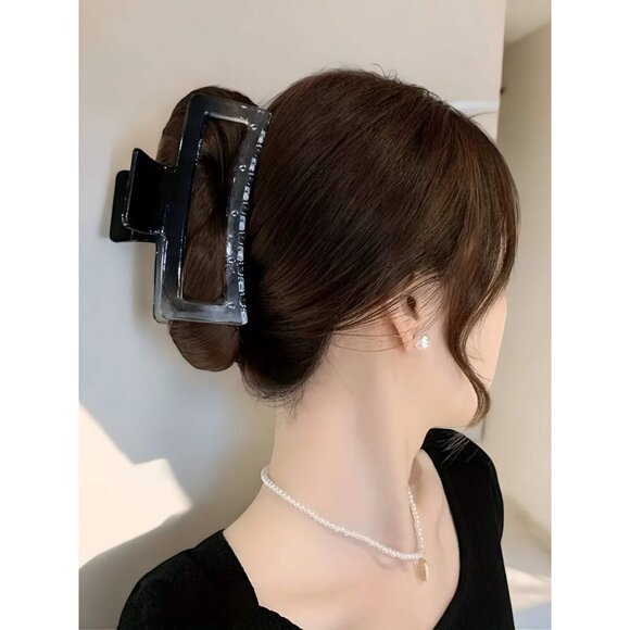 BLACK AND WHITE GRADIENT XL CLAW CLIPS (BLACK OMBRE) - Picture 2 of 3